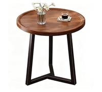 ZPRYZHD Table Basse Ronde à Deux Niveaux, Petite Table D'appoint, Tables D'appoint pour Petits Espaces, Coins Arrondis Sécurisés, pour Salon, Chambre, Balcon(Brown,Large)