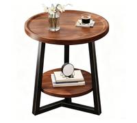 ZPRYZHD Table Basse Ronde à Deux Niveaux, Petite Table D'appoint, Tables D'appoint pour Petits Espaces, Coins Arrondis Sécurisés, pour Salon, Chambre, Balcon(Multi-Colored,Large)