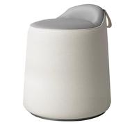 ZPRYZHD Tabouret de Coiffeuse Pivotant À 360° en Cuir, avec Dossier Rond et Rembourré, pour Chambre À Coucher et Salle de Maquillage(Gray)
