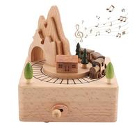 ZPSHYD Boite à Musique Train en Bois Mémoire,Train Tunnel Magnétique Boîte Adaptée comme Décoration Artisanale,Cadeau,Souvenir