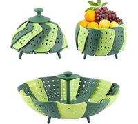 ZPSHYD Panier Vapeur Télescopique,2PCS Pliant Égouttoir à Légumes,Panier Vapeur en Maille Adapté Aux Fruits,Poissons,Fruits de Mer,Rangement Compact