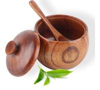ZPSHYD Pot à Épices En Bois Massif,Pot à Assaisonnement avec Couvercle et Cuillère Sublimez Vos Créations Culinaires avec Élégance et Précision