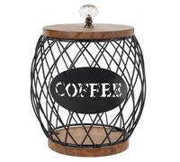 ZPSHYD Support de capsules de café fruité élégant en forme de bol de café avec base en bois couvercle décoration intérieure (noir)