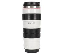 ZPSHYD Tasses à café en acier inoxydable avec objectif d'appareil photo - Tasse de voyage en acier inoxydable - Couvercle ED, tasse de photographe pour homme et femme - Blanc