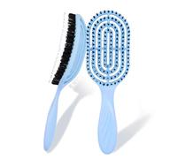 ZPTEE Brosse à cheveux en poils de sanglier naturels - Brosse démêlante antistatique pour tous les types de cheveux, masseur doux du cuir chevelu et extracteur de nœuds (femmes, hommes, enfants