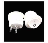 ZPTPNGWH 10PCS 23mm Diameter Big Round Rocker Switches KCD1-105 White 2 Pin on-Off Rocker Switch 10A/125V 6A/250V