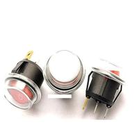 ZPTPNGWH 10Pcs 23mm Diameter Big Round Rocker Switches Red 3 Pin on-Off Rocker Switch 10A/125V 6A/250V with Waterproof Cap and Red Light