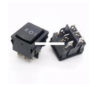 ZPTPNGWH 10Pcs KCD5 21X24mm 21 * 24mm 6 Pin 3 Position 6A/12A 250VAC on-Off-on SPDT Snap in Black Rocker Switch