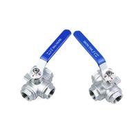 ZPTPNGWH 1PC 3/4" Stainless Steel 304 BSP Thread Three 3 Three Way Ball Valve T-Type