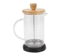 ZPurifylline French Press C Brewer Pot, Heat d g, Borote Glass with less Steel e, Modern Retro for Home Cam s (600ML Bamboo Cover)