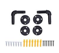 ZPurifylline Pipe Shelf Brackets, Iron Black Retro Wall Mounted Clapboard Support Frame Racks Set, Industrial Pipe Floating Shelf Bracket with Fixers and Screws, for Bathroom Living Room