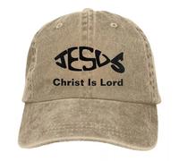 ZPUUCXOVS Casquette de Baseball, Jésus-Christ Poisson est Le Seigneur, Tenue pour Hommes, Femmes, décontracté, pêche en Jean usé, Cadeau pour Amoureux de la Couvre-Chef,