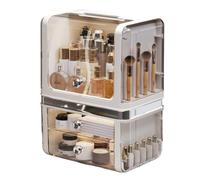ZPVXRVQ Acrylic Makeup Organizer with Drawers,Dustproof Vanity Storage Box | High-clarity acrylic, dustproof lid + smooth-glide drawers, 28.5×20×38 cm for vanities, bathrooms, and countertops
