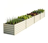 ZPVXRVQ Carré Potager de Jardin Rectangulaire avec Bordure de Sécurité Fond Ouvert, Jardinière Surélevée Galvanisée pour Fleurs Légumes(105x40x43cm)