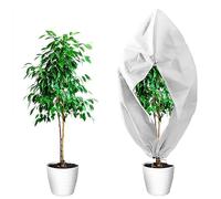 ZPVXRVQ Lot De 6 Protections Hivernales pour Plantes D'extérieur, en Matériau Non Tissé, avec Fermeture Éclair et Cordon De Serrage, Faciles À Installer(Beige,80x100cm)