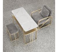 ZPVXRVQ Table À Ongles en Marbre Table de Manucure Fonctionnelle Etagère de Rangement(100x40x78cm)