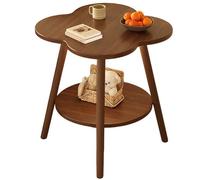 ZPVXRVQ Table D'appoint Ronde De Rangement, Table D'appoint/Table De Chevet Ronde Vintage À 2 Niveaux, Convient aux Salons et Aux Chambres À Coucher(60X50CM)