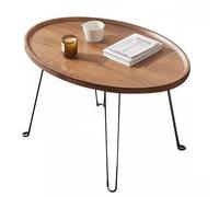 ZPVXRVQ Table D'appoint Ronde/Table De Chevet, Table Compacte en Bois, Table Basse Décorative, Idéale pour Les Salons, Les Chambres, Les Bureaux et Les Petits Espaces(80x55x48cm)