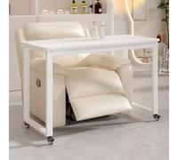 ZPVXRVQ Table de Manucure Station D'ongles, Table de Manucure Portable avec 4 Roues, pour Onglerie, Beauté, Coiffure(Weiß,100x35x70cm)