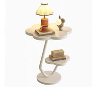 ZPVXRVQ Table latérale en Forme de C à Deux Niveaux, Table latérale canapé Compact, idéal pour Les Salons, Les Chambres et Les Petits espaces au Bord du lit