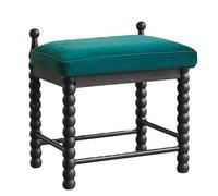 ZPVXRVQ Tabouret De Toilette Rembourré, Repose-Pieds Vert, Chaise De Maquillage Carrée avec Pieds en Bois, Repose-Pieds Compact pour Coiffeuse