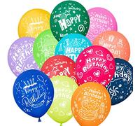 ZQBB Ballons d'anniversaire multicolores en latex avec inscription « Happy Birthday » pour anniversaire d'enfant ou fête, 30,5 cm