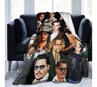 ZQBDFC Johnny Depp Couverture polaire super douce et confortable pour pique-nique, camping, plage, décoration de salon X, multicolore, 127 x 101,6 cm