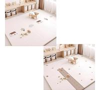 ZQBXHDZW Dalles en Mousse BéBé,Tapis D'éVeil BéBé Pliable Epais RéVersible,Tapis De Jeu éPais AntidéRapant Et ImperméAble,Tapis Enfant Double Face pour Salon,Jeu éDucatif Ramper(180 * 200 * 2cm,A)