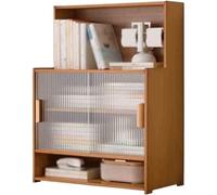 ZQDUFEA Berning de Bureau à Plusieurs Niveaux avec Porte de Porte Glissante en Plastique Organisateurs et Accessoires de Rangement de Rangement des Accessoires