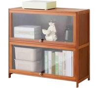 ZQDUFEA Bibliothèque de 2 Niveaux avec Porteur de Portes en Acrylique Transparent étagère multifonctionnelle pour Les Livres de Bureau Affichage des Livres de Bureau