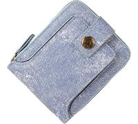 ZQDUFEA Denim Tissu Horizontal Zipper Portefeuille de Style de Style Court Porte-Cartes Mini-Sac à Main Portable Poche de pièces de Monnaie Femelle de la Mode Feme