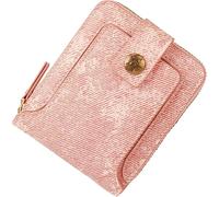 ZQDUFEA Denim Tissu Horizontal Zipper Portefeuille de Style de Style Court Porte-Cartes Mini-Sac à Main Portable Poche de pièces de Monnaie Femelle de la Mode Feme