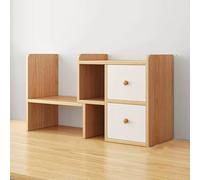 ZQDUFEA Extensible Bibliothèque de Bureau de Bureau Petite bibliothèque avec 2 tiroirs étagères de Bureau Organisateur de Stockage de Rack pour Les Fournitures de Bureau