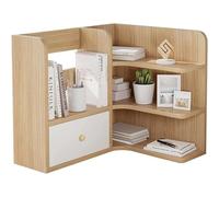 ZQDUFEA Multi-Couches de Rangement de Rangement d'angle de bibliothèque de Bureau pour Fournitures de Bureau/Maquillage en Bois de Bureau
