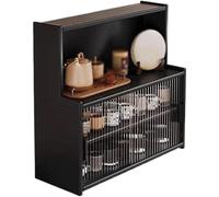 ZQDUFEA Organisateur de Rangement de Bureau indépendant de bibliothèque de Bureau de Bureau avec Portes de Cuisine en Verre trempé