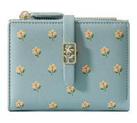 ZQDUFEA Portefeuille à Motifs à Motifs de Fleur PU en Cuir Deux Porte-Cartes pliées Sac à Main rétro pour Filles pour Filles Femmes Mignonnes Petites pièces de Monnaie Poche