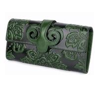 ZQDUFEA Portefeuille de Bouche de Vache Portable Unique Fleur de Fleur Porte-Cartes rétro Sac à Main Aiguille Multi-Cartes de la capacité de la Fente de Carte