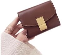 ZQDUFEA Portefeuille en Cuir Vintage Boucle Courte du Support de Carte Simple Portable 9 cachettes de Cartes Sacs à Sacs compacts Monnaie de Taille pour Femmes