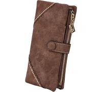 ZQDUFEA Portefeuille rétro à Trois pliages de Grande capacité Porte-Carte PU en Cuir Sac à Main pour Femmes Pocket de pièces de Conception Polyvalente