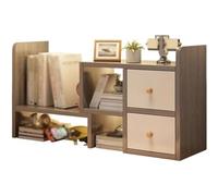 ZQDUFEA Rack d'organisateur en Bois avec 2 tiroirs Rack d'affichage réglable Bercées de Bureau Extensibles pour Les Fournitures de Bureau/Maquillage