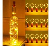 ZQEJEFD 15 Pièces LED Bouteille Lumières, 2M 20 LEDs Bouteille Guirlande Lampes de Bouteille, LED Bouteille Guirlande, Bouteille Guirlande Liège Lampes pour Mariage, Party, DIY, Noël, Blanc Chaud