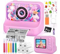 ZQEJEFD Appareil Photo Instantané Enfant, 1080P Appareil Photo Numérique Enfant avec Carte de 32GB, Papier d'impression, 2.4 Pouces Appareil Photos Enfants, Cadeau pour Filles Garçons de 3-12 Ans