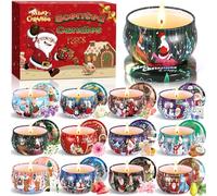 ZQEJEFD Bougies Parfumées de Noël, 12 Bougies Cadeau Bougie Parfumée, Bougie Parfumée,Bougies en Cire De Soja Naturel, Ensembles Bougie Aromatique,Cire de soja Bougie en Portable,pour Fête Décor, Noël