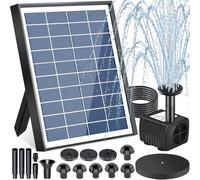 ZQEJEFD Fontaine Solaire Extérieure de Jardin, 6,5W Pompe Solaire Bassin Exterieur, Solaire Flottant Extérieur Fontaine avec 9 Buse pour Bain d'oiseaux, Aquarium, Étang, Piscine, Décoration de Jardin