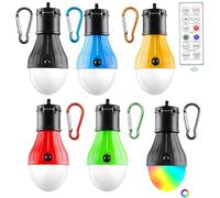 ZQEJEFD Lampe de Camping, 5 LED Lanterne de Camping + 1 RGB Lampes de camping, Portable à Piles Lampes de Camping, Lampes de Tente Suspendues pour Noël, Camping, Jardin, Patio, Lumière d'urgence