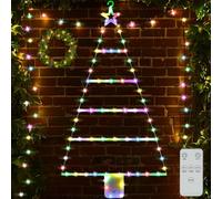 ZQEJEFD LED Guirlande Lumineuse Fenêtre Noël, Éclairage de Noël avec LED Arbre de Noël 90cm, LED Décoration de Fenêtre avec Minuterie,8 Modes, Décorations de Noël pour l'Intérieur l'Extérieur (Coloré)