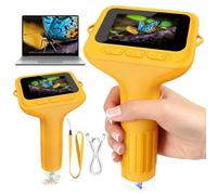 ZQEJEFD Microscope Numérique pour Enfants, 1000X Mini Microscope Portable avec Écran IPS 2,0" et 8 LED, Microscopes de Poche USB Type-C Compatible PC, Jouet Scientifique dès 3 Ans - Jaune