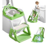 ZQEJEFD Réducteur Toilette Enfant, Stabiliser Rehausseur Toilette Enfant avec Structures Triangulaires, Adaptateur Toilette Enfant 2 en 1, Pliable et Réglable,Adapté aux Toilettes en Forme de V, U, O