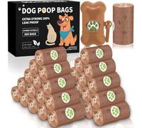 ZQEJEFD Sac a Crottes Chien, 600 Pièces Sacs Ramasse-Crottes pour Chiens, 24 Rouleaux Sacs Ramasse Crottes Avec 1 Distributeur, Sac à Crottes pour Chien,Sac Caca Chien,Résistant aux Fuites,Extra épais