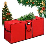ZQEJEFD Sac de Rangement pour Coussins de Meubles de Jardin, Sac Rangement Coussin Exterieur avec Poignées Renforcées, Tissu Oxford 600D Housse de Rangement pour Le Sapin Noel, Coussins, 122x38x51cm